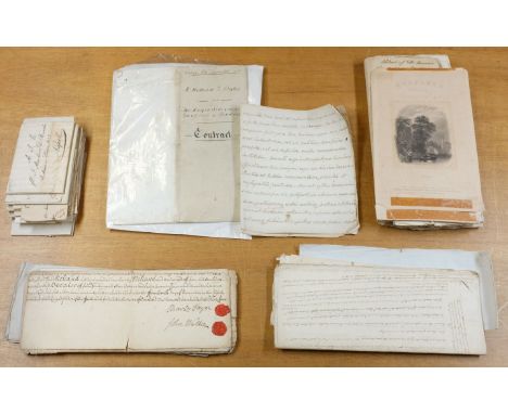 *Documents & Letters. An assorted collection of manuscript paper documents in English and German, mostly 18th & 19th century,