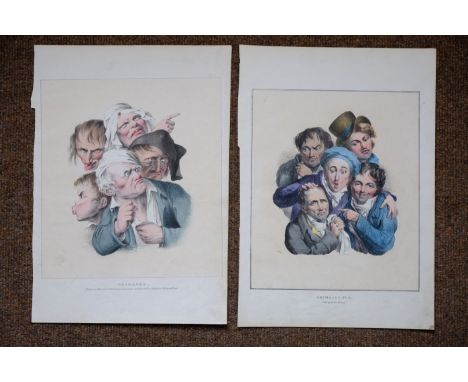*Boilly (Louis-Leopold, 1761-1845). Grimaces Pl: 1 - 5, published E. & C. Mclean, circa 1823, Grimaces [and] Mustachios, publ