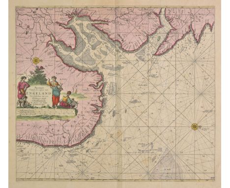 Sea chart. Van Keulen (Johannes), Pas-caert van de Zee-cussen van Engeland van Orfordness tot aen Flamborger Hoost, published