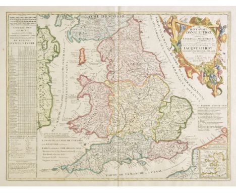 England & Wales. Coronelli (Vincenzo Maria), Le Royaume D'Angleterre divis‚ en plusiers parties, subdivis‚es en comtez ou shi