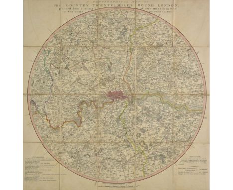 London. Faden (William), A Topographical Map of the Country Twenty Miles round London planned from a scale of two miles to an