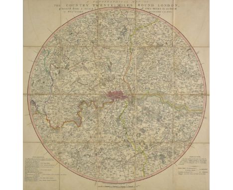 London. Faden (William), A Topographical Map of the Country Twenty Miles round London planned from a scale of two miles to an