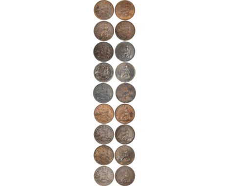 Tokens, Australia, ‘Peace & Plenty’, Melbourne pennies (10), 1859 (G.219; A.655; R.418), some fine, mostly better (10)  *ex B