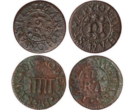 Tokens, British, Norfolk, Pulham St. Mary, Thomas Flatman, farthing, 1664 (MD.234A); Rudham, Iohn Pearson, farthing, 1667, Me