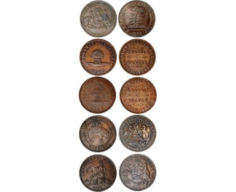 Tokens, Australia, Davies, Alexander & Co., Coulburn, copper penny, est. 1837 (G.58b; A.97; R.104); S. Deeble, Melbourne, Dra
