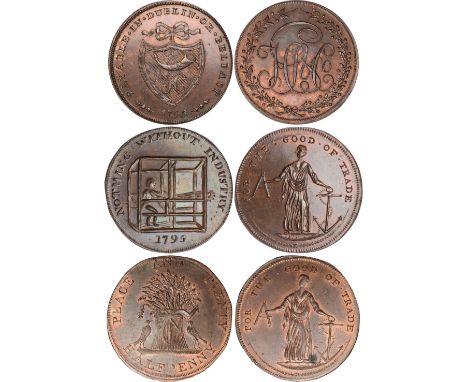 Tokens, Ireland, Co. Dublin, Dublin, mule halfpennies (3), 1795, H and bugle-horn within shield, rev. cipher HS&Co (DH.316); 
