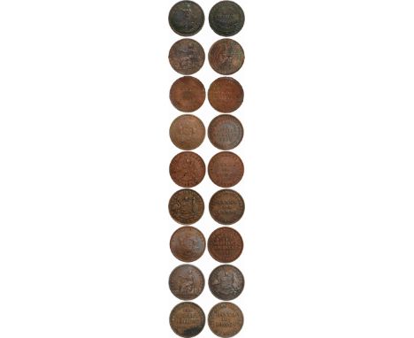Tokens, Australia, A group of mixed copper penny tokens (14): Deeble, S.; Hall, H. J. (2); Hanks & Company (2 – vars.); Hanks