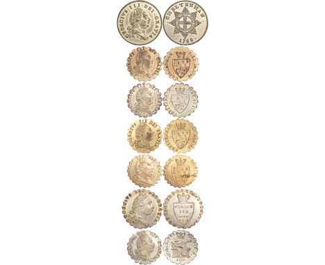 Tokens, British, Gloucestershire, Cheltenham, medalets commemorating the King's visit, 1788 (5), halfpenny-size, in silvered 