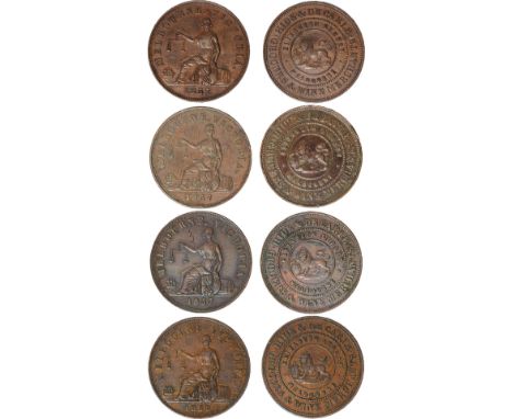 Tokens, Australia, Hide & De Carle, Melbourne, Grocers & Wine Merchants, copper halfpennies (4): 1857 (3), 1858 (G.108a (2)/1