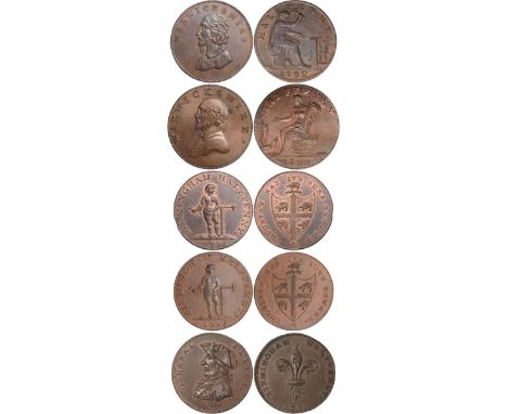 Tokens, British, Warwickshire (8), County, halfpenny for general circulation, 1792, bust of Shakespeare, rev. Vulcan seated, 