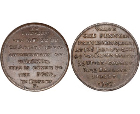 Tokens, Ireland, Co. Dublin, Dublin, ticket for one penny, 1797, TO PREVENT THE ABUSE OF CHARITY etc., rev. VALUE ONE PENNY I