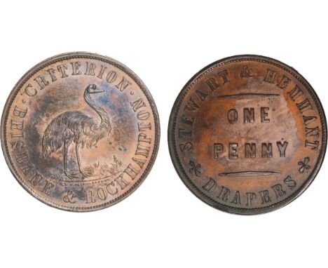 Tokens, Australia, Stewart & Hemmant, Brisbane & Rockhampton, Drapers, copper penny, undated, emu standing r. (G.253; A.505; 