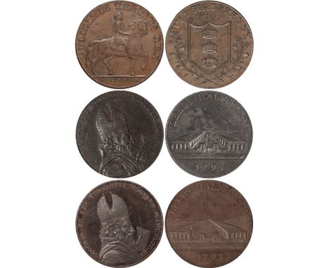 Tokens, British, Yorkshire (7): Kingston upon Hull (2), Jonathan Garton & Co., halfpenny, 1791, William III on horseback (DH.