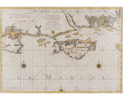 British Isles.- Isle of Wight.- Mortier (Pierre) &amp; Jaillot Alexis Hubert. Carte particuliere des Costes Meridionales d'An