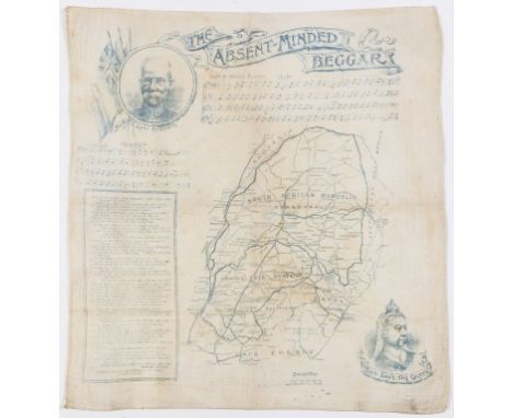 South Africa.- Kipling, Rudyard.- The Absent-Minded Beggar, silk broadside song-sheet, with map of South Africa, lithograph p