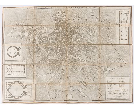 Italy.- Rome.- Nolli (Giovanni Battista), After. Pianta Topgrafica di Roma Moderna e Stratta dalla Grande del Nolli an 1828, 