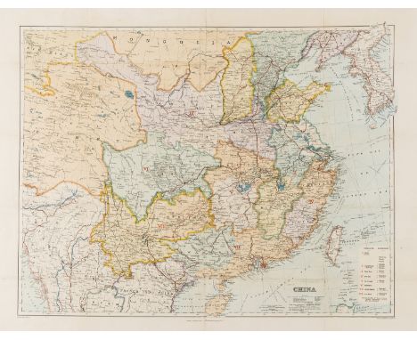 China.- Stanford (Edward) China, from the London Atlas Series, lithograph with hand-colouring on wove paper, 560 x 755 mm. (2