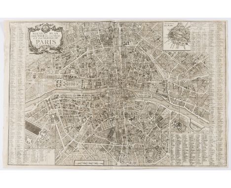 France.- Esnauts (Jacques) &amp; Michel Rapilly. Nouveau Plan Routier de la Ville et Fauxbourgs de Paris, detailed plan of Pa