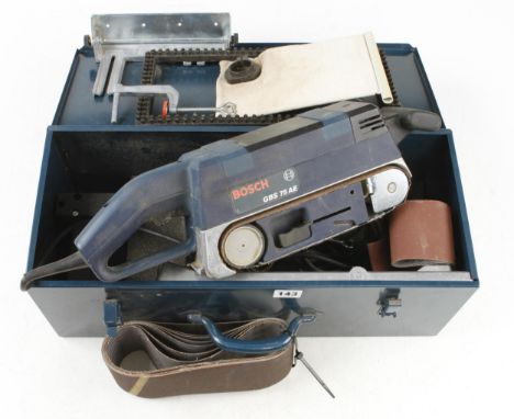 A BOSCH No GBS 75AE belt sander 240v in orig tin case Pat tested 