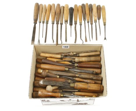 50 carving tools, a few with light rust G 
