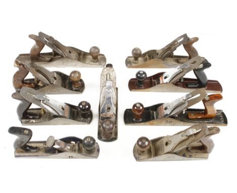 Nine metal planes, some light rust G