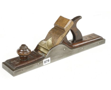 An 18" Scottish panel plane with replaced wedge behind brass bar G+ 