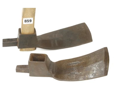 An adze by BRADES and an axe head by MARPLES G+ 