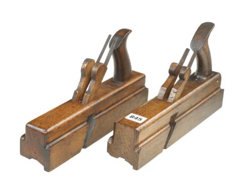 Two handled twin iron stick and rebate planes G 