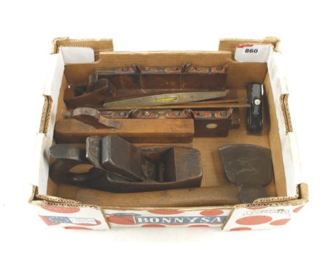 A mitre box by PRESTON and other tools G 