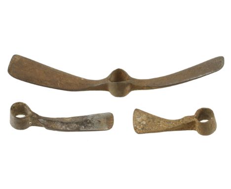 Three early adze or gardening hoe heads G 