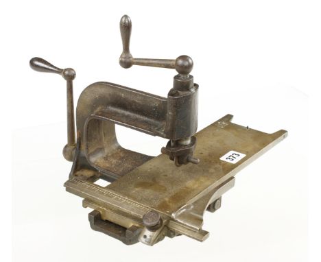 An early tile cutter with brass bed and graduated fence G 