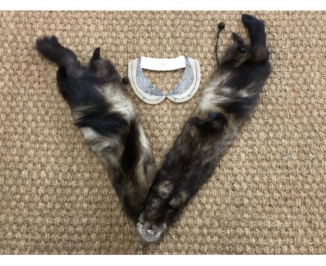 A handmade "Top Hit Fashion" faux-pearl collar by Baar & Beards Inc, Japan, second quarter 20th Century, together with a fur 
