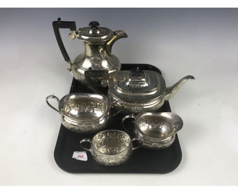 An Edward VII electroplate four piece tea service by Arthur & Co Ltd of Glasgow