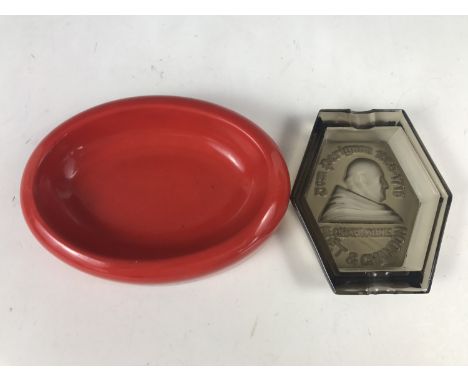 A Carlton ware 'Haig Scotch Whisky' dish together with a Moet and Chandon glass ashtray