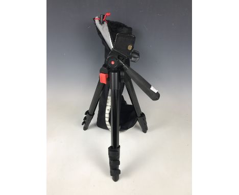 A Manfrotto camera tripod and case