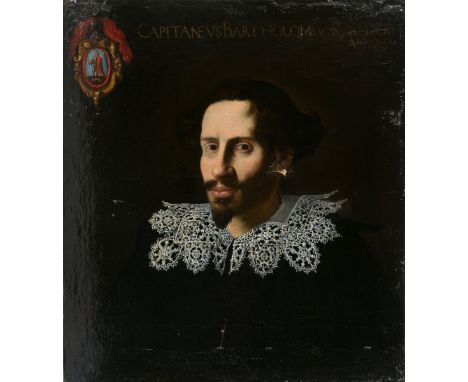   Colonial School. 17th century.  "Portrait of Captain Bartholomeus"  Oil on canvas. 65 x 55 cm.      