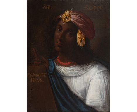   Colonial School. Mexico. 18th century.  "Egyptian Sybil"  Oil on canvas. 64 x 49 cm. Depictions of sybils spread widely thr