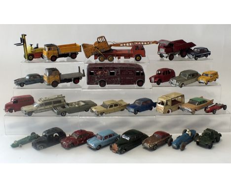 A group of twenty-seven unboxed Dinky Toy models suitable for spares and restoration, models to include a Ford Dump Truck, Co