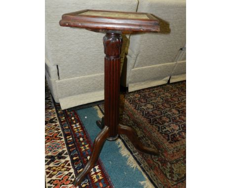 A Victorian mahogany and stained pine tile top jardiniere stand with alterations.