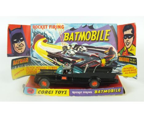 A Corgi No 267 'The Batmobile', a first production run example without tow hook, in original box with display plinth, plinth 