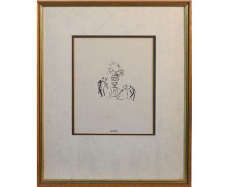 Cecil Beaton (1904-1980), pen and ink sketch, 'Design' or 'La Traviata',  with ‘Cecil Beaton from Miss E Hose’ (Beaton's Secr
