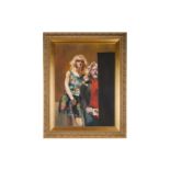 Robert Lenkiewicz (1941-2002) 'Painter with Patti' oil on board, 99cm x 91.50cm, framed and