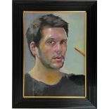 Simon K Bennett (Plymouth artist, school of R. O. Lenkiewicz), oil on canvas 'Self Portrait 2',