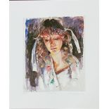 Robert Lenkiewicz (1941-2002), limited edition print 'Study of Mary' 22/35, with pencil