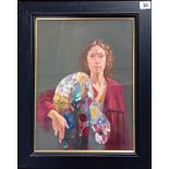 Yana Trevail (Dartmoor Artist connected with Robert Lenkiewicz) oil on canvas, 'Self Portrait with