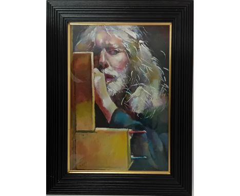 Simon K Bennett (Plymouth artist, school of R. O. Lenkiewicz), oil on canvas 'After Lenkiewicz', 2013, framed and glazed, ove