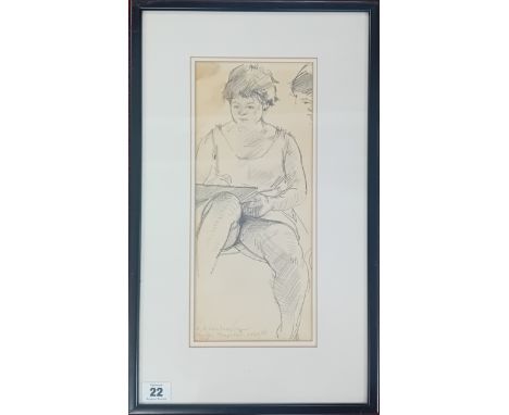 Robert O. Lenkiewicz (1941-2002), pencil sketch 'Study - Hampstead' 196015, with pencil signature, framed and glazed, subject