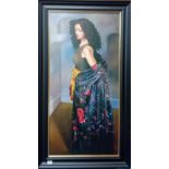 Robert Lenkiewicz (1941-2002), limited edition print on canvas 'Anna Standing in a Black Shawl'