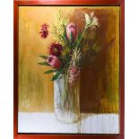 Lisa Stokes, oil on canvas, 'Strange Flowers I', 2003, framed, overall size 109cm x 88cm. Stokes