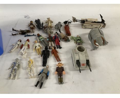 Collection of Star Wars vintage figures and vehicles